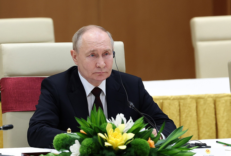 Tổng thống Liên bang Nga Vladimir Putin phát biểu. (Ảnh: Dương Giang/TTXVN)