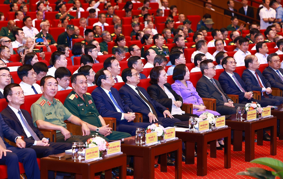 Thủ tướng Phạm Minh Chính dự Hội nghị tri ân người có công với cách mạng năm 2024. (Ảnh: Dương Giang/TTXVN)