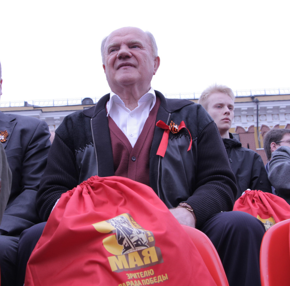 Chủ tịch KPRF G.Ziuganov tại lễ duyệt binh. (Ảnh: Hồng Quân/Vietnam+)