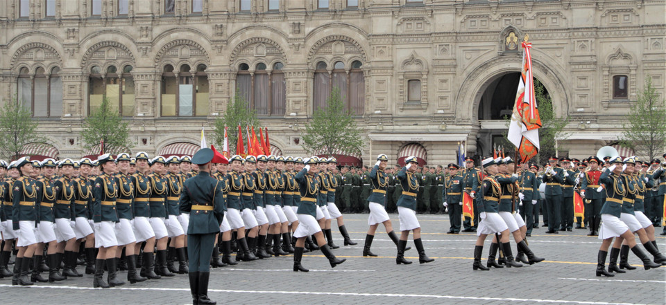 Các lực lượng tham gia lễ duyệt binh. (Ảnh: Hồng Quân/Vietnam+)