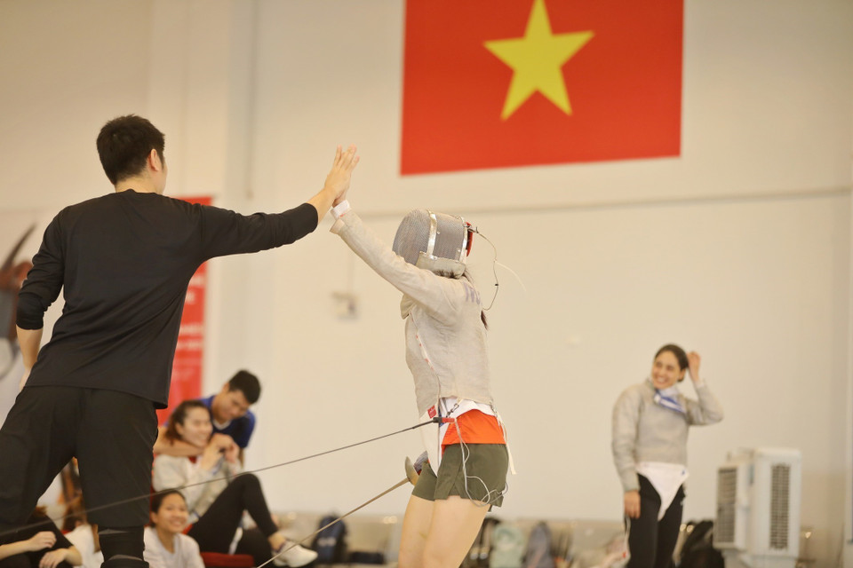 Các vận động viên thể hiện tinh thần, quyết tâm đạt mục tiêu cao tại đấu trường SEA Games 32 sắp tới. (Ảnh: Minh Quyết/TTXVN)