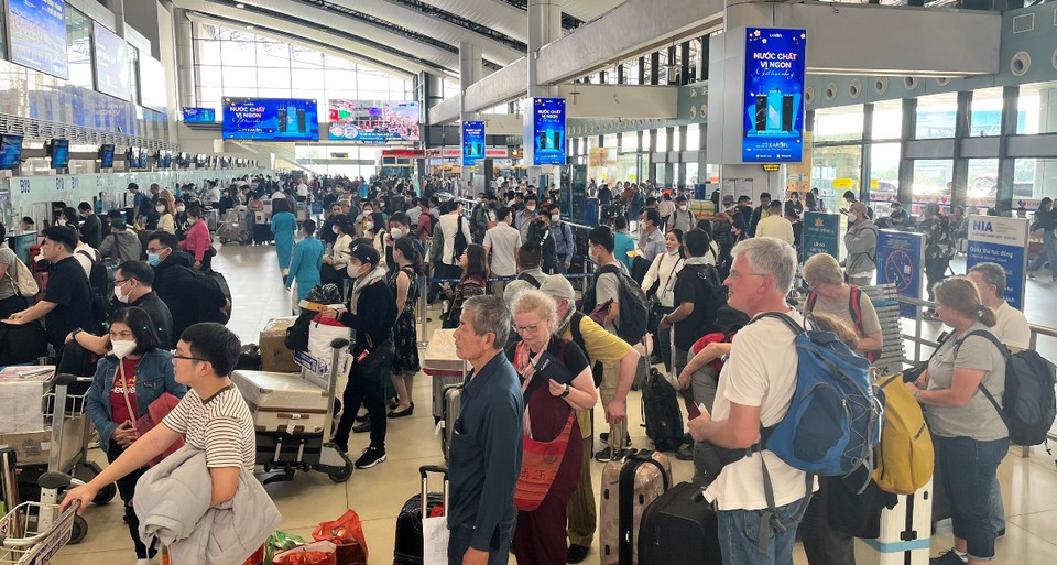 Hành khách quốc nội đạt 63.000 lượt khách nội địa; khách quốc tế đạt 22.000 lượt khách. (Ảnh: CTV/Vietnam+)