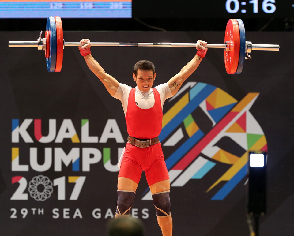 Thạch Kim Tuấn thi đấu ở trận chung kết hạng 56kg nam. (Ảnh: Quốc Khánh/TTXVN)