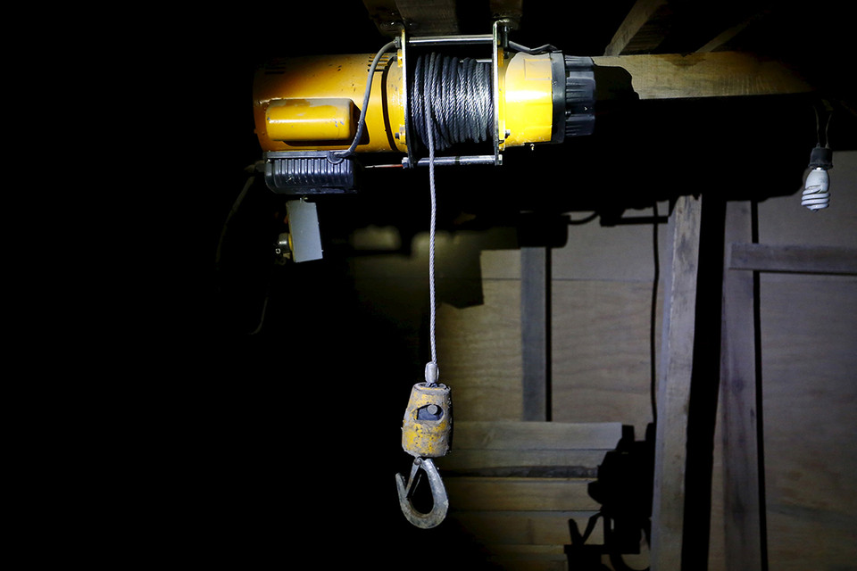 Trong đường hầm nối giữa nhà tù Altiplano tới nhà kho bỏ hoang ở Almoloya de Juarez còn có một máy tời. (Nguồn: Reuters)