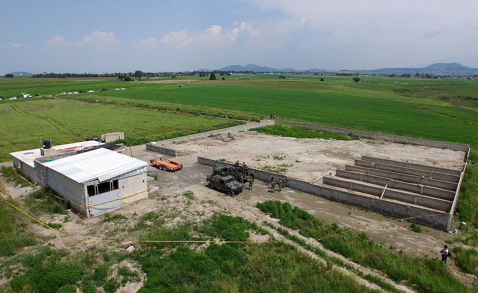 Bức ảnh chụp ngôi nhà ở Almoloya de Juarez từ trên cao. (Nguồn: AFP)