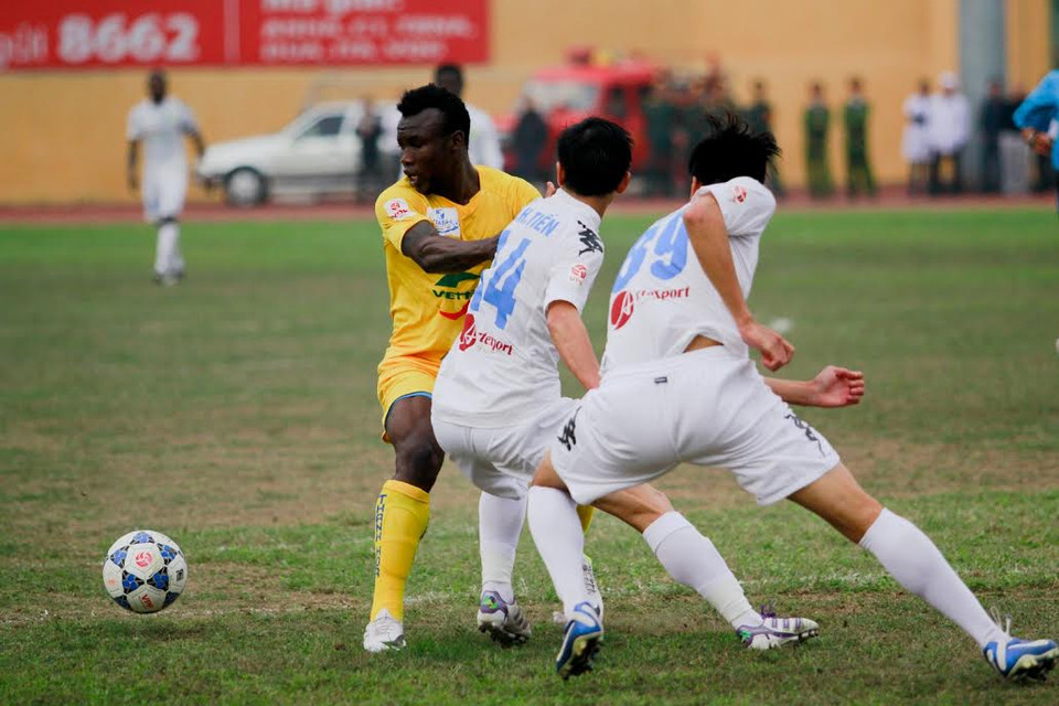 Trận đấu hoàn toàn thuộc về Thanh Hóa. (Ảnh: Minh Chiến/Vietnam+)