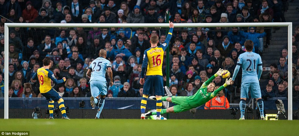 Trên chấm 11m, Cazorla không mắc sai lầm