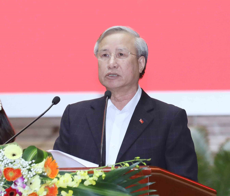 Thường trực Ban Bí thư Trần Quốc Vượng phát biểu. (Ảnh: Phương Hoa/TTXVN)