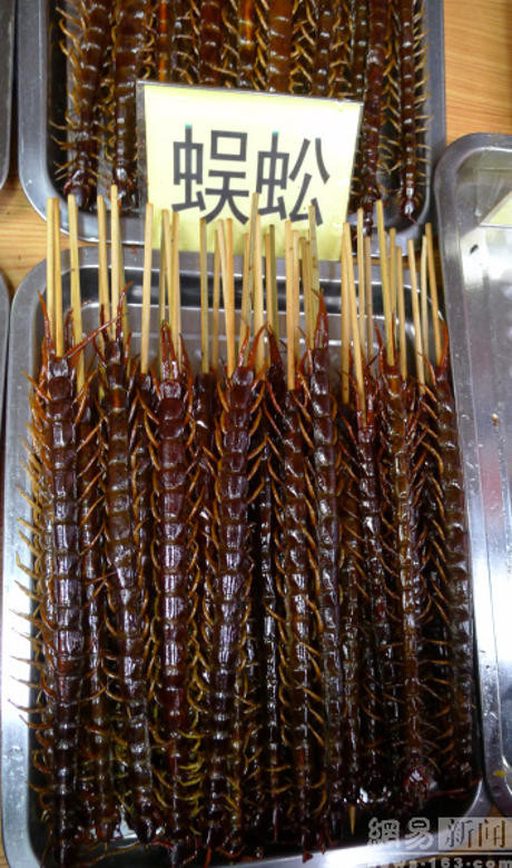 Nhiều người nói rằng rết sau khi rán lên rất giòn và có vị đặc biệt. (Nguồn: shanghaiist.com)