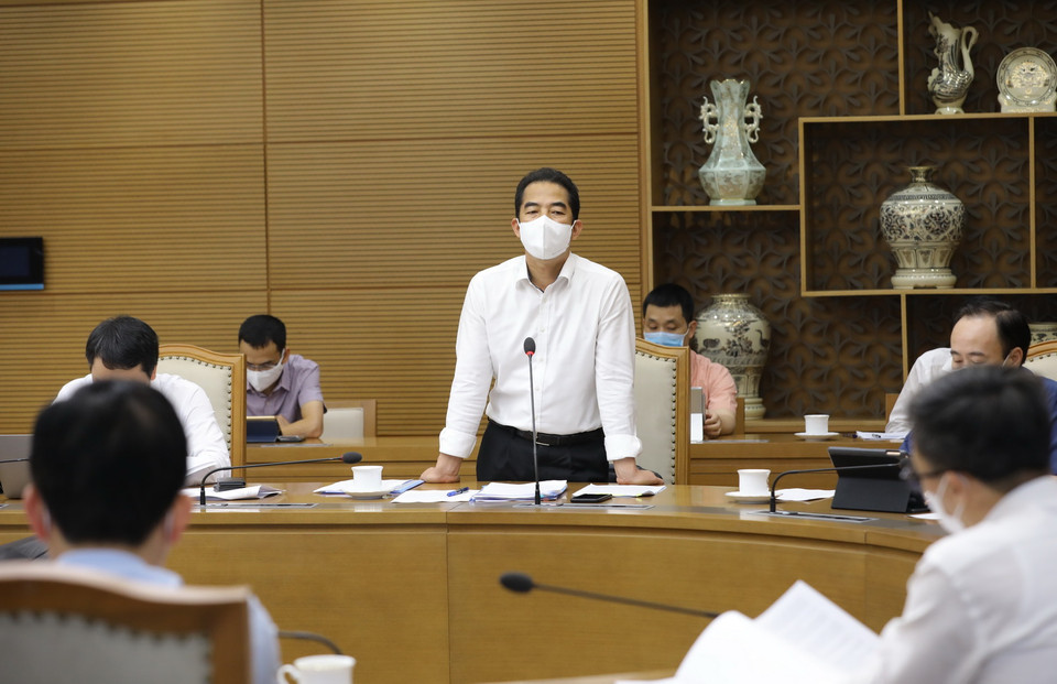 Thứ trưởng Bộ Ngoại giao Tô Anh Dũng phát biểu tại cuộc họp. (Ảnh: Nguyễn Điệp/TTXVN)