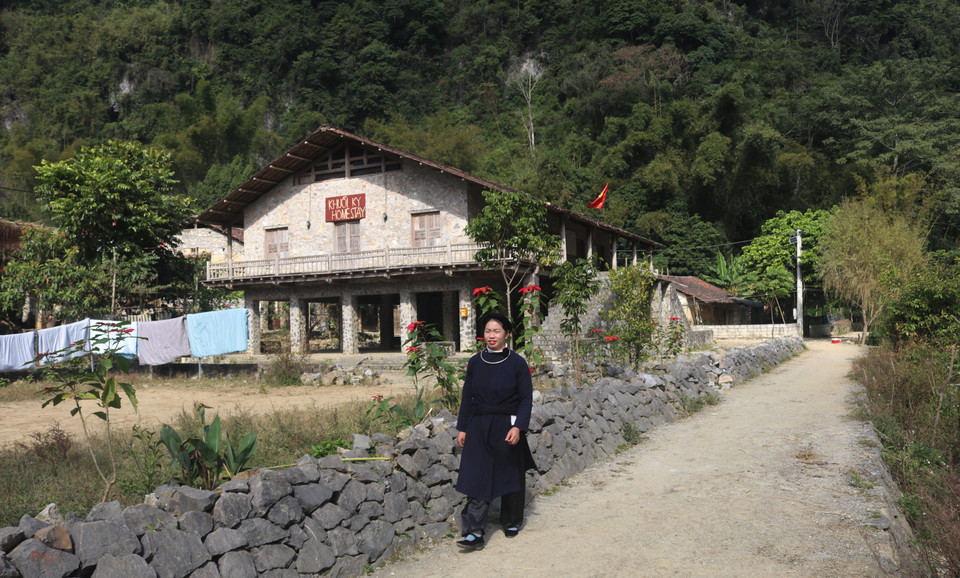 Những hàng rào đá tạo nên nét độc đáo ở làng Khuổi Ky, xã Đàm Thủy, huyện Trùng Khánh, tỉnh Cao Bằng. (Ảnh: Chu Hiệu/TTXVN)