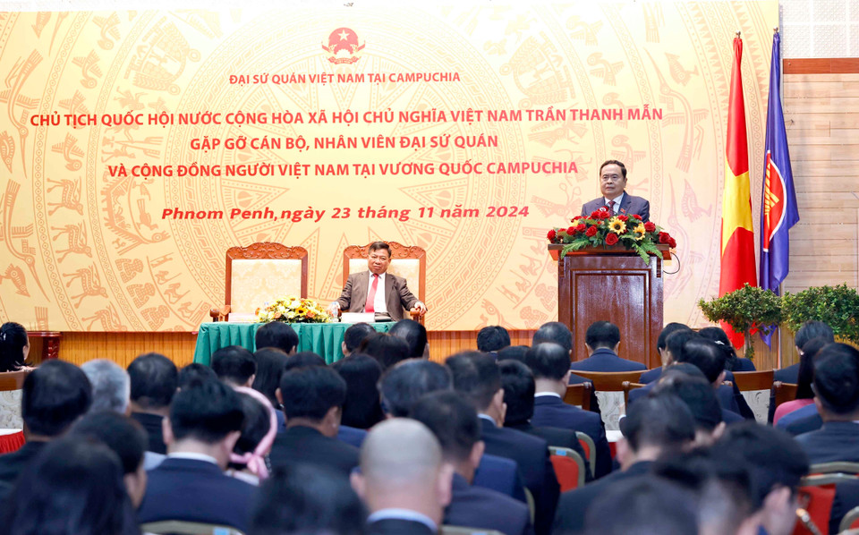 Chủ tịch Quốc hội Trần Thanh Mẫn phát biểu. (Ảnh: Doãn Tấn/TTXVN)