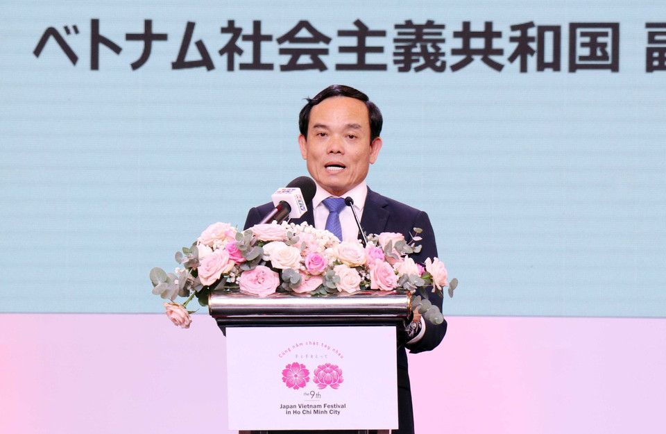 ÔngTrần Lưu Quang, Phó Thủ tướng Chính phủ phát biểu tại Lễ khai mạc Lễ hội Việt-Nhật 2024. (Ảnh: Xuân Khu/TTXVN)