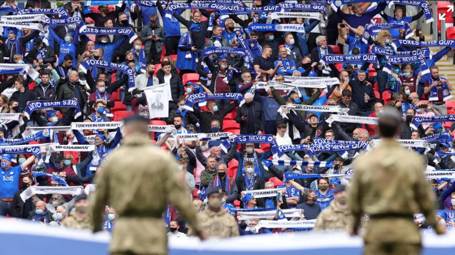 Khoảng 2 vạn người hâm mộ đã đến Wembley để cổ vũ cho Leicester và Cheslea. (Nguồn: LeiceseterCity)