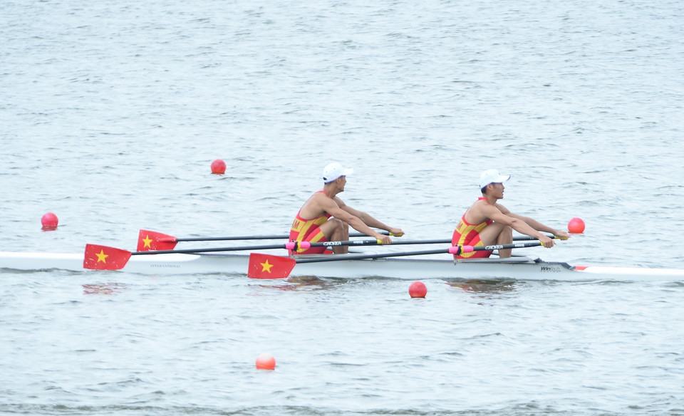 Các vận động viên với các nội dung thi đấu trong ngày đầu tiên. (Ảnh: Minh Đức/TTXVN)