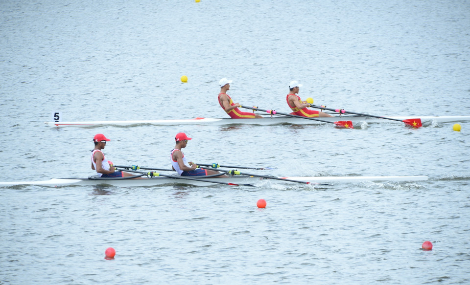 Các vận động viên với các nội dung thi đấu trong ngày đầu tiên. (Ảnh: Minh Đức/TTXVN)