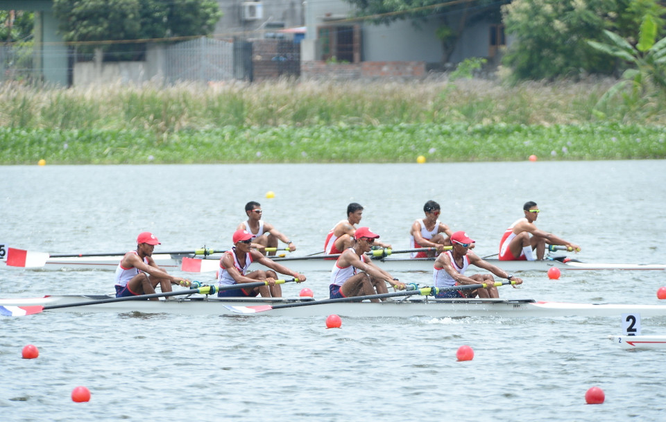 Các vận động viên với các nội dung thi đấu trong ngày đầu tiên. (Ảnh: Minh Đức/TTXVN)