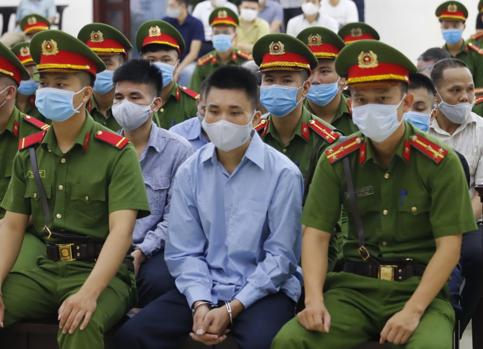 Các bị cáo tại phiên tòa. (Ảnh: Doãn Tấn/TTXVN)