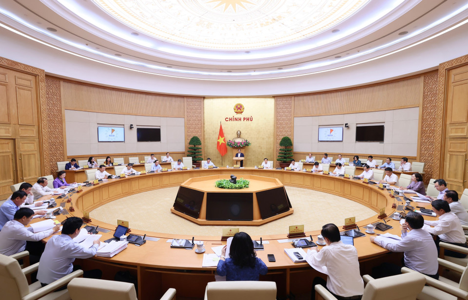 Phiên họp Chính phủ thường kỳ tháng 10 năm 2023. (Ảnh: Dương Giang/TTXVN)