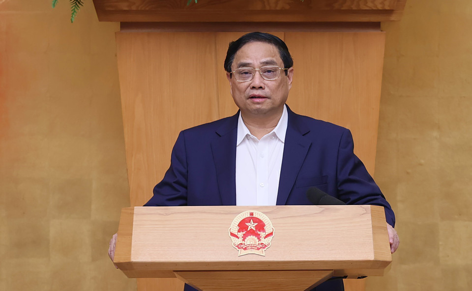 Thủ tướng Phạm Minh Chính khai mạc Phiên họp Chính phủ thường kỳ tháng 10 năm 2023. (Ảnh: Dương Giang/TTXVN)