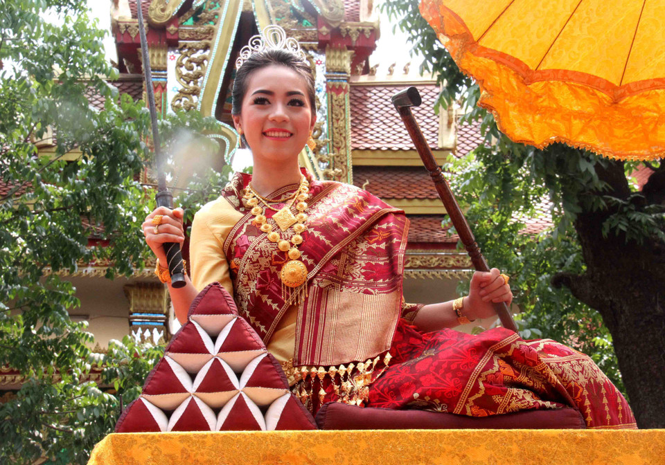 Nàng Xuân 2014 của thủ đô Vientiane. (Ảnh: Hoàng Chương/TTXVN)