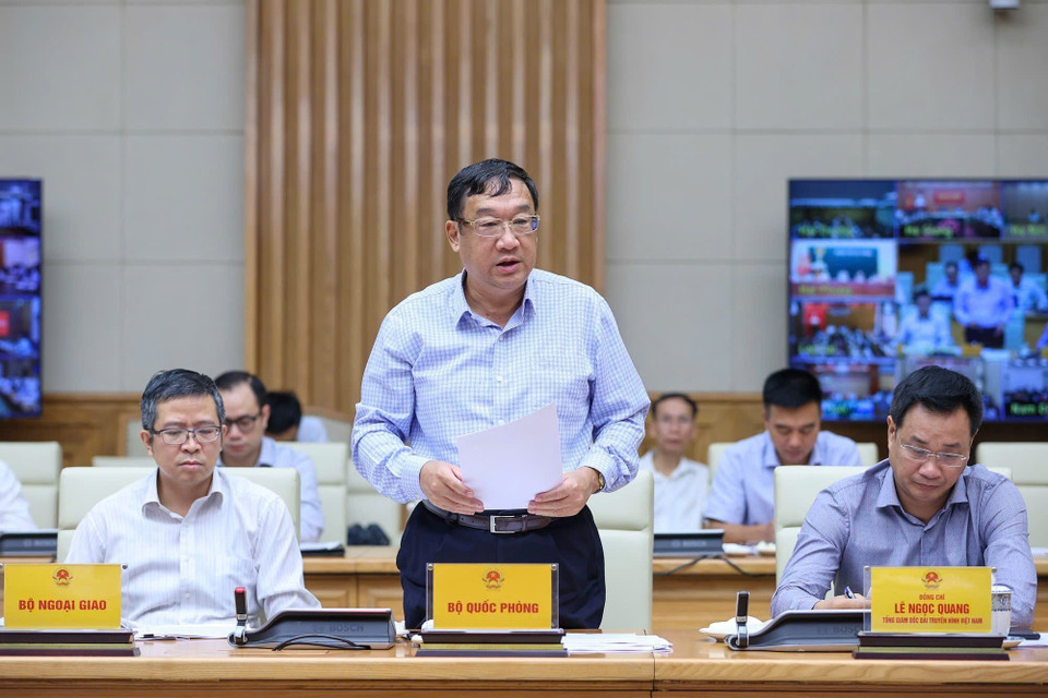 Thượng tướng Phạm Hoài Nam, Thứ trưởng Bộ Quốc phòng phát biểu. (Ảnh: Dương Giang/TTXVN)