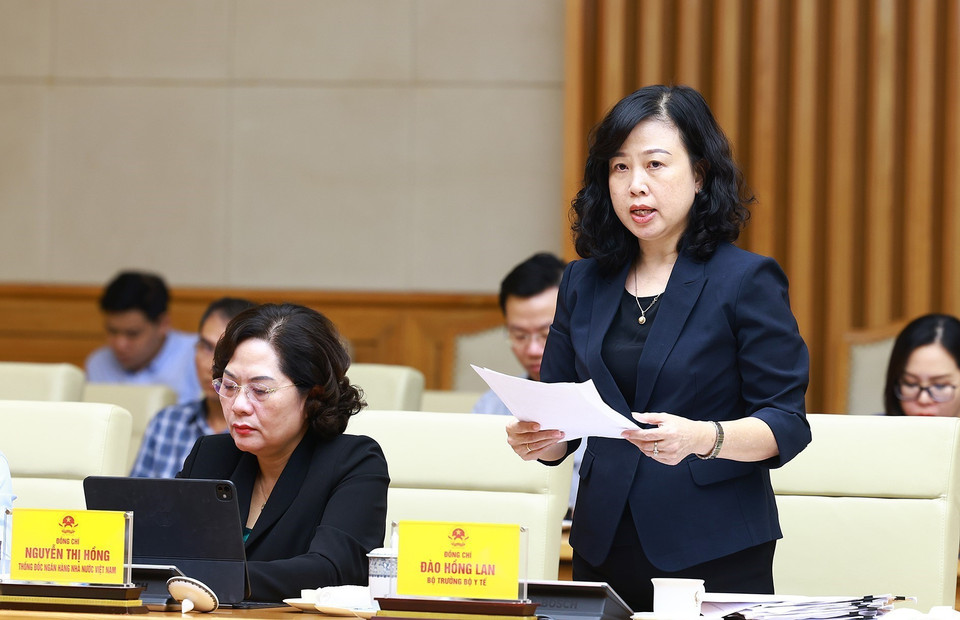 Bộ trưởng Bộ Y tế Đào Hồng Lan phát biểu. (Ảnh: Dương Giang/TTXVN)