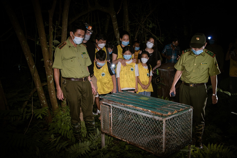 Sự kiện này cũng là dịp để truyền đi thông điệp về sự tham gia tích cực của cộng đồng vào nỗ lực cùng với Vườn Quốc gia Cúc Phương trong sứ mệnh cứu hộ, bảo tồn động vật hoang dã. (Ảnh:Vietnam+)