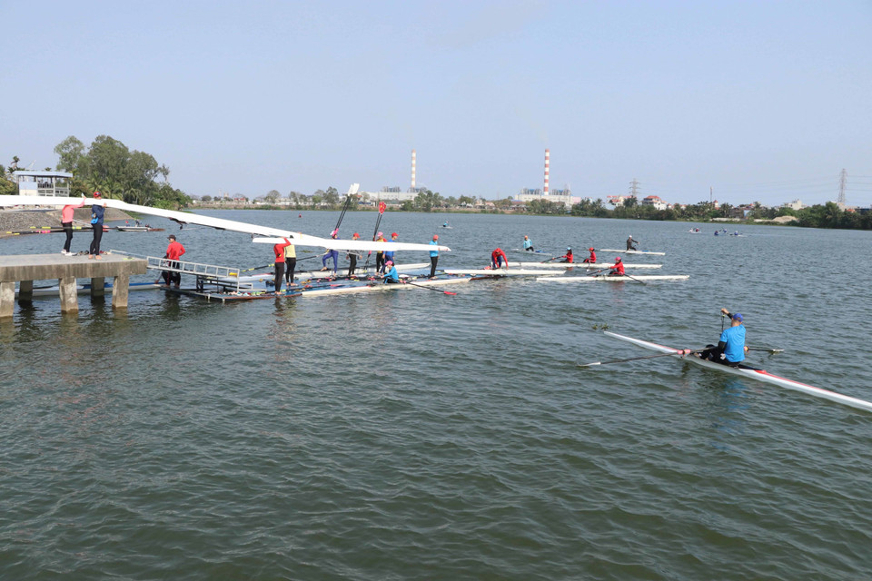 Hiện công tác chuẩn bị cơ sở vật chất địa điểm thi đấu này đang được các đơn vị chức năng của Hải Phòng khẩn trương hoàn thiện để mang đến cho giải đấu những điều kiện tốt nhất. (Ảnh: Hoàng Ngọc/TTXVN)