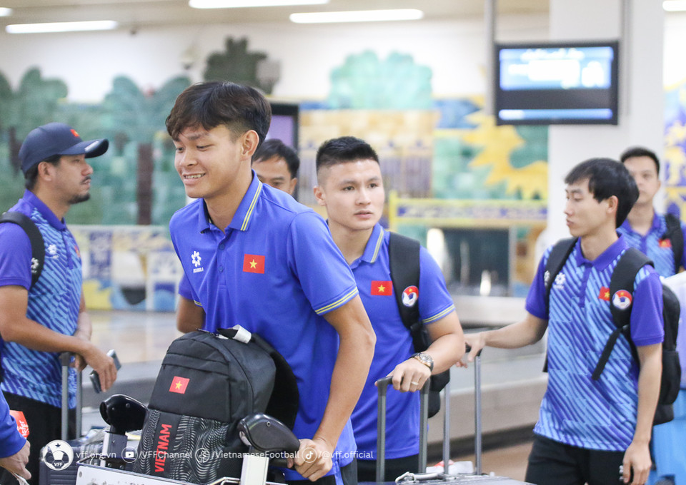 Đội tuyển Việt Nam đặt chân đến Iraq để chuẩn bị cho trận cuối vòng loại thứ 2 World Cup 2026 khu vực châu Á. (Nguồn: VFF)