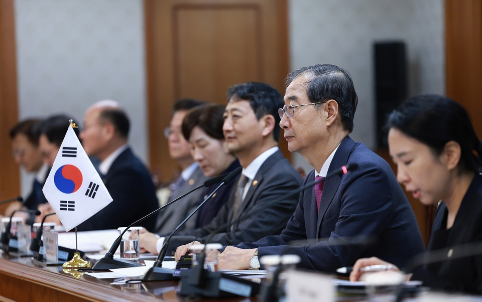 Thủ tướng Hàn Quốc Han Duck Soo phát biểu. (Ảnh: Dương Giang/TTXVN)