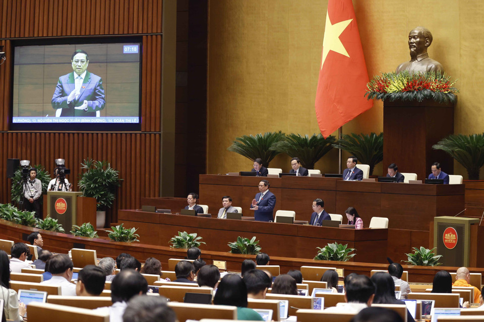 Thủ tướng Phạm Minh Chính trả lời chất vấn. (Ảnh: An Đăng/TTXVN)