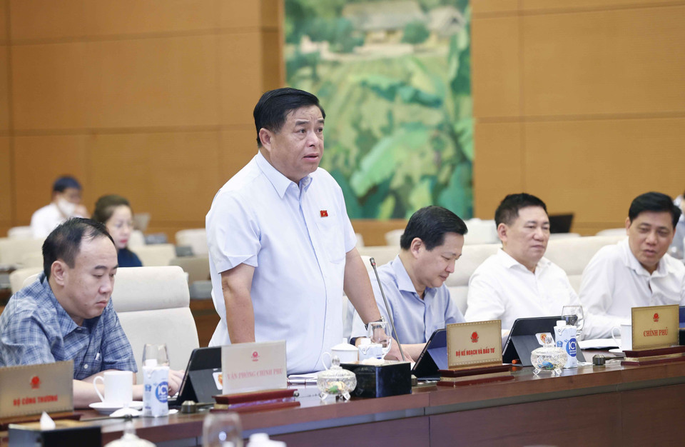 Bộ trưởng Bộ Kế hoạch và Đầu tư Nguyễn Chí Dũng phát biểu. (Ảnh: Doãn Tấn/TTXVN)