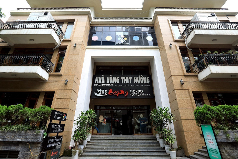 Một nhà hàng lớn Hàn Quốc trong khu đô thị Mỹ Đình-Sông Đà. (Ảnh: Tuấn Anh/TTXVN)