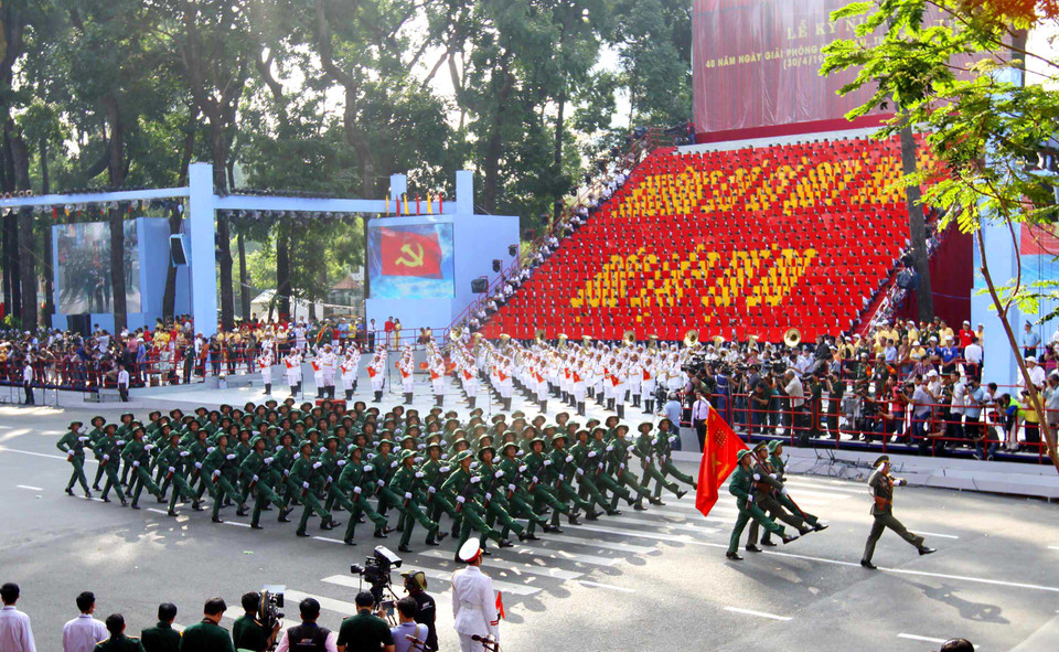 Khối chiến sỹ bộ binh. (Ảnh: TTXVN)