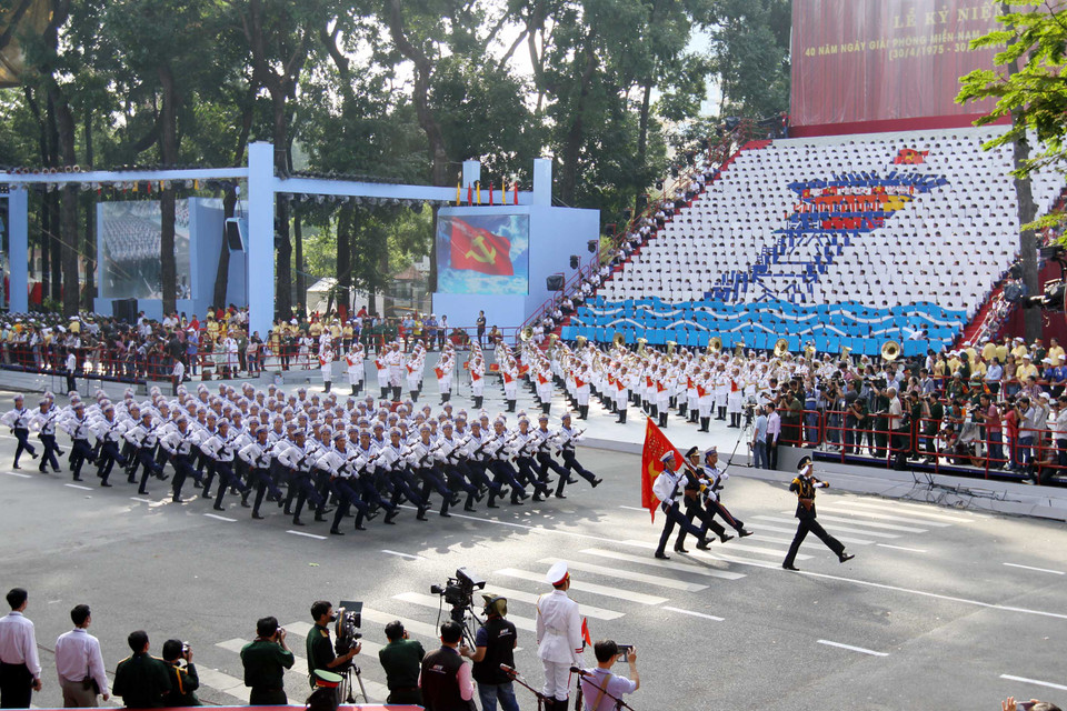 Khối chiến sỹ hải quân. (Ảnh: TTXVN)