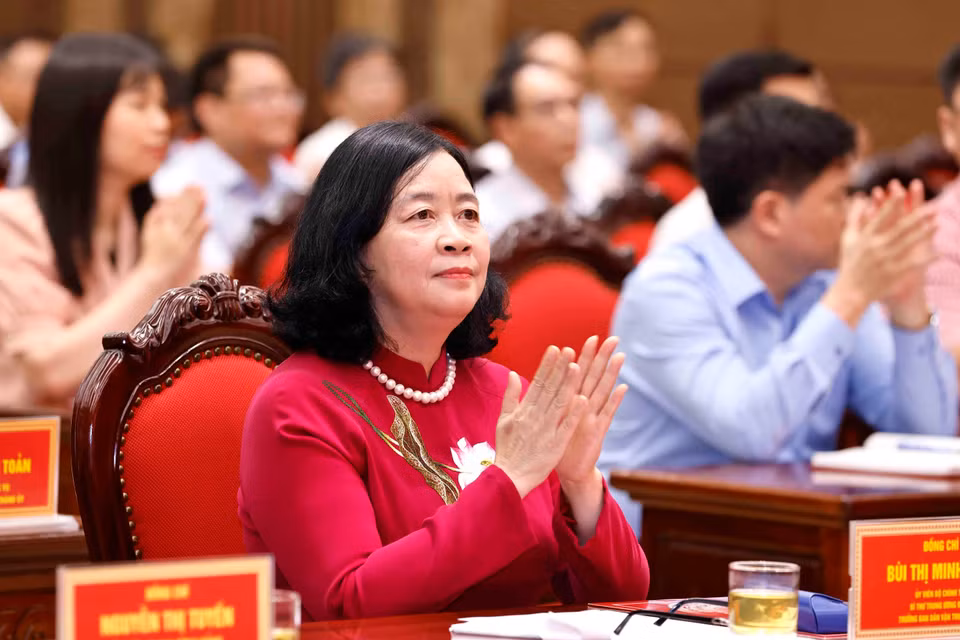 Bà Bùi Thị Minh Hoài tại hội nghị. (Ảnh: Doãn Tấn/ TTXVN)