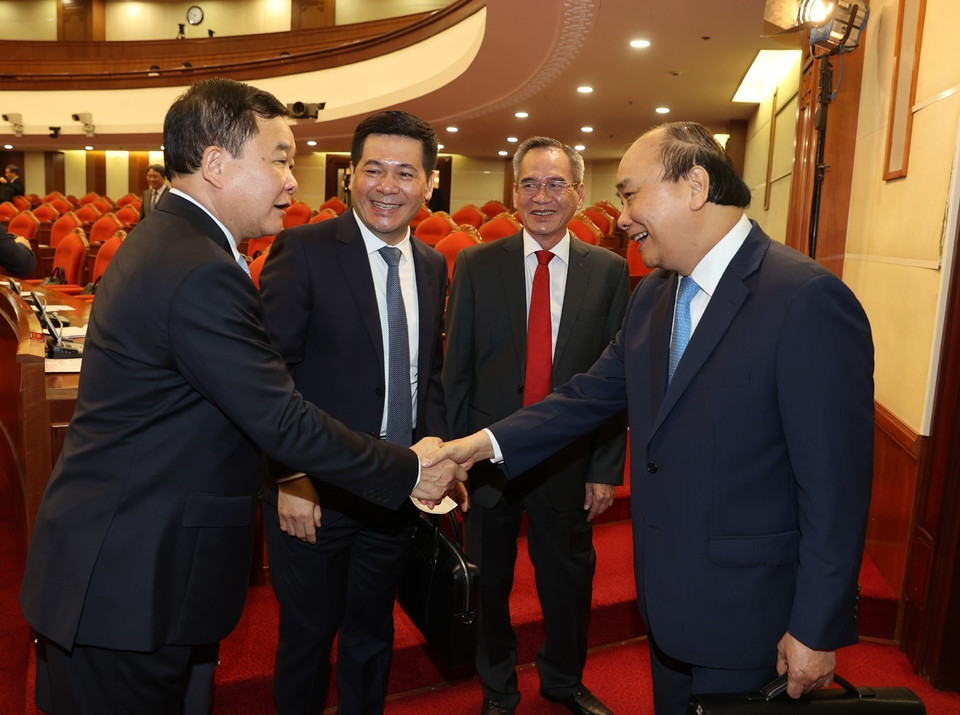 Thủ tướng Chính phủ Nguyễn Xuân Phúc với các đại biểu dự Hội nghị. (Ảnh: Trí Dũng/TTXVN)