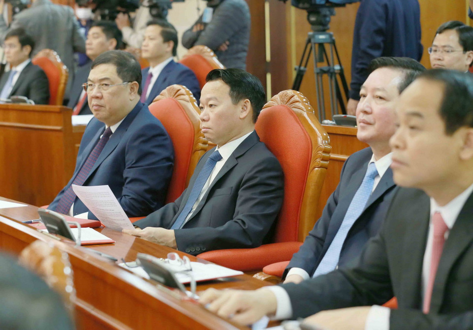 Các đồng chí Ủy viên Trung ương dự Hội nghị. (Ảnh: Phương Hoa/TTXVN)