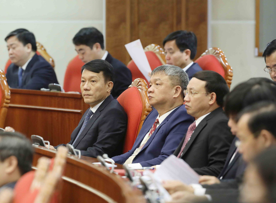 Các đồng chí Ủy viên Trung ương dự Hội nghị. (Ảnh: Phương Hoa/TTXVN)