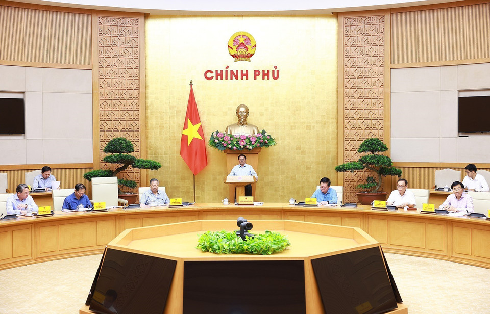 Thủ tướng Phạm Minh Chính, Trưởng Ban Chỉ đạo Nhà nước về Biển Đông-Hải đảo chủ trì phiên họp thứ hai của Ban Chỉ đạo. (Ảnh: Dương Gian/TTXVN)