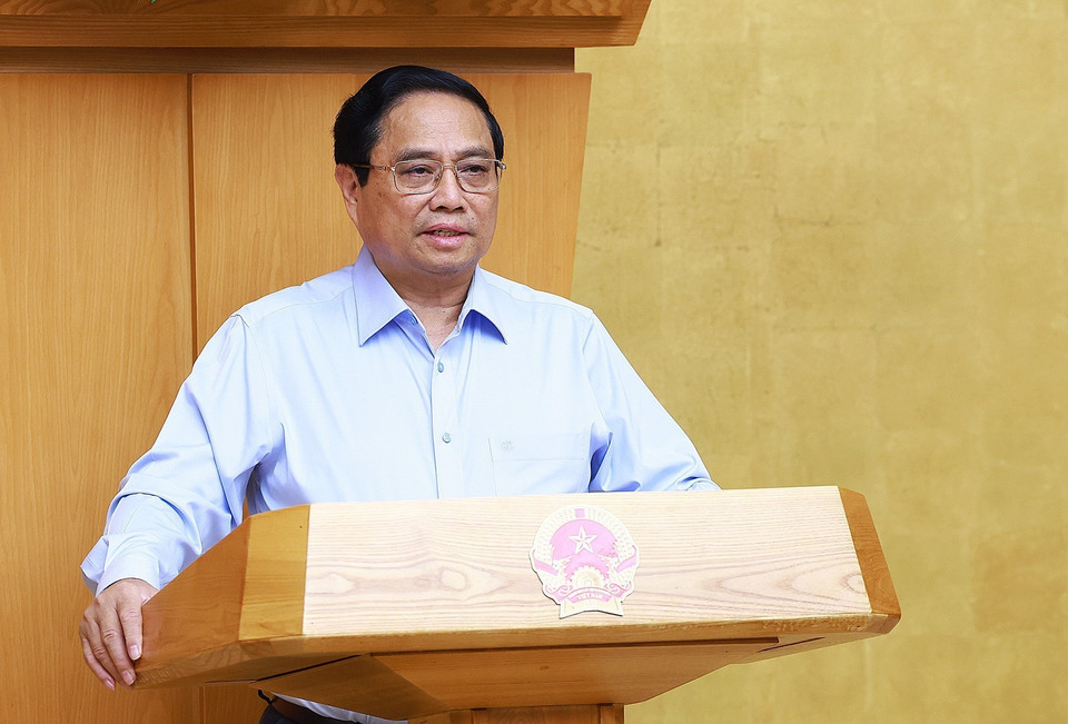 Thủ tướng Phạm Minh Chính, Trưởng Ban Chỉ đạo Nhà nước về Biển Đông-Hải đảo chủ trì phiên họp thứ hai của Ban Chỉ đạo. (Ảnh: Dương Gian/TTXVN)