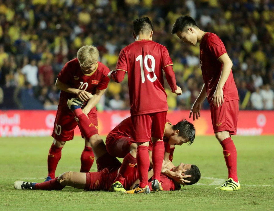 Chiến thắng này đã đưa Việt Nam và chung kết để tranh chức vô địch với Curacao. (Ảnh: Nguyễn Minh Tiến/TTXVN)