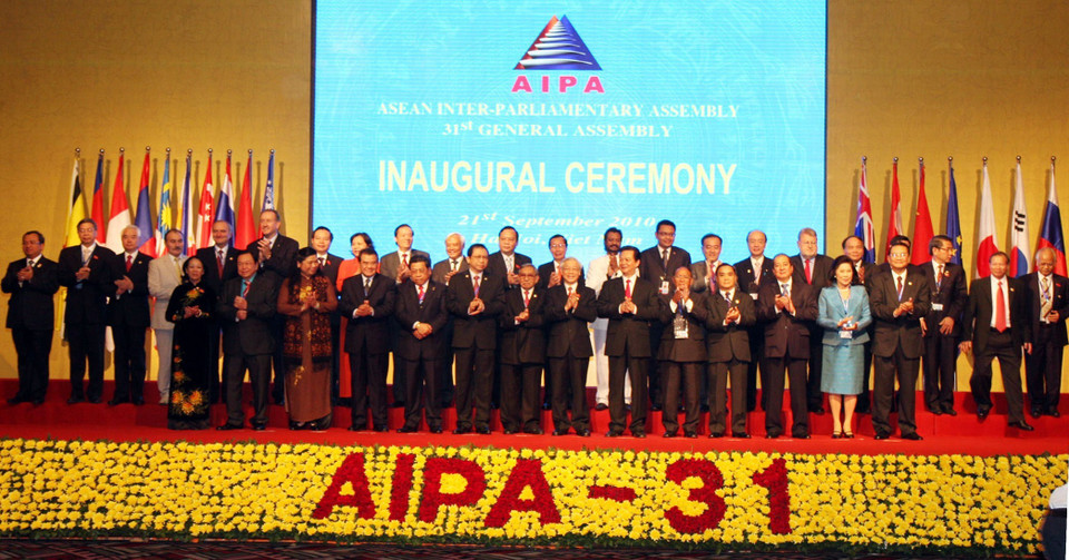 Lễ khai mạc Đại hội đồng AIPA lần thứ 31 tại Hà Nội, ngày 21/9/2010. (Ảnh:Trọng Đức/TTXVN)