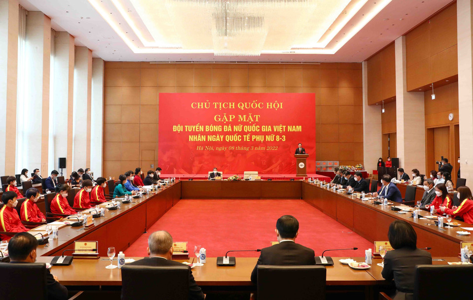 Quang cảnh buổi gặp mặt. (Ảnh: Phạm Kiên/TTXVN)