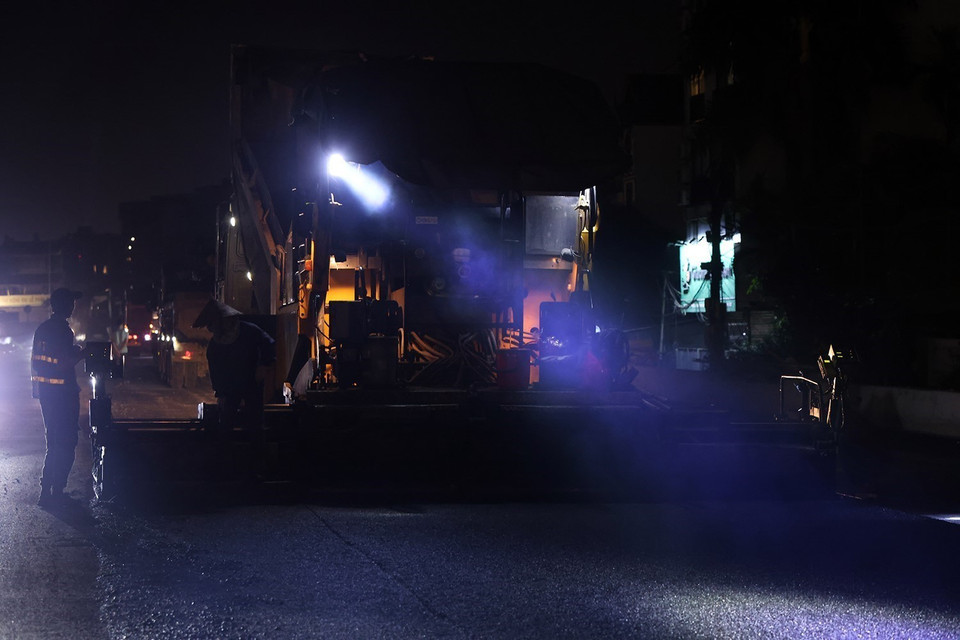 Công trình do Ban Quản lý Dự án đầu tư xây dựng công trình giao thông Hà Nội làm chủ đầu tư với số tiền 815 tỷ đồng, đến nay đã hoàn thành được 85% khối lượng. (Ảnh: Tuấn Anh/TTXVN)