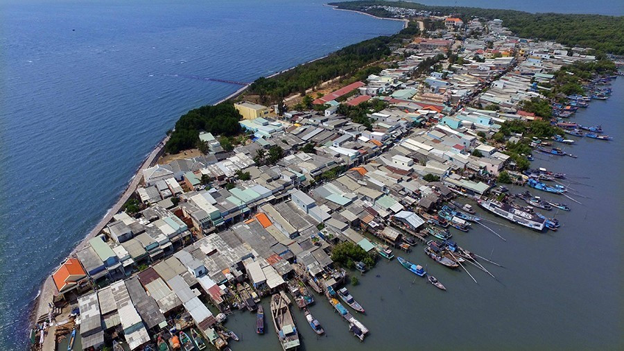 Toàn cảnh xã đảo Thạnh An, huyện Cần Giờ, Thành phố Hồ Chí Minh. (Ảnh: Mạnh Linh/TTXVN)