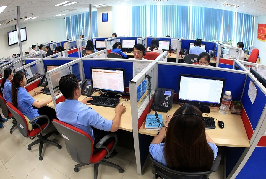 Trung tâm Dịch vụ và Chăm sóc khách hàng thuộc Tổng Công ty Điện lực Thành phố Hồ Chí Minh. (Ảnh: Ngọc Hà/TTXVN)