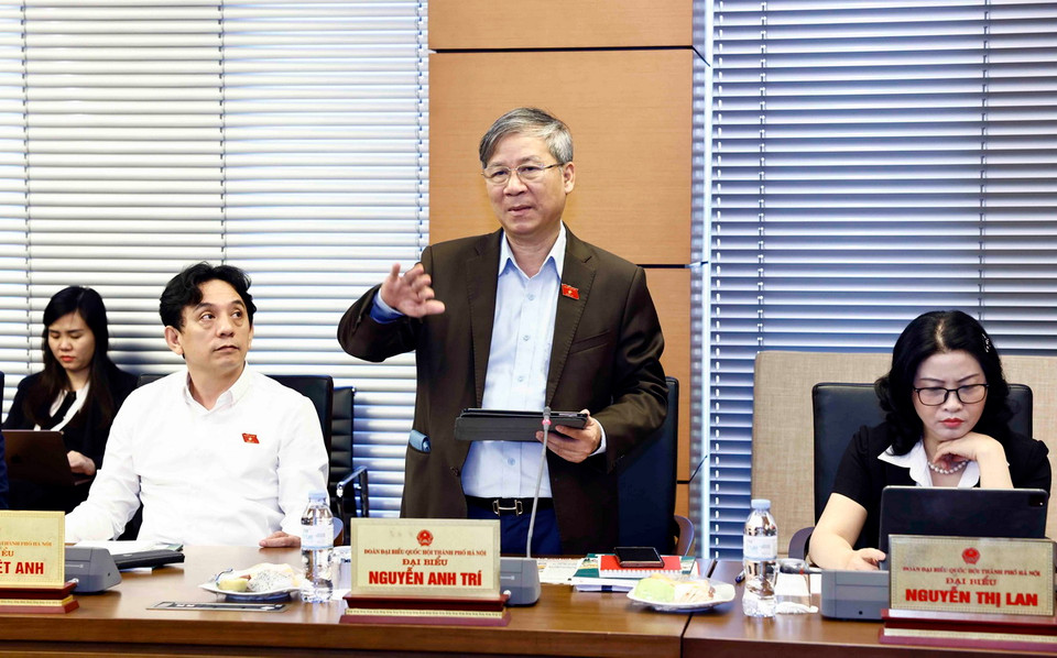 Đại biểu Quốc hội thành phố Hà Nội Nguyễn Anh Trí phát biểu ý kiến. (Ảnh: Phương Hoa/TTXVN)