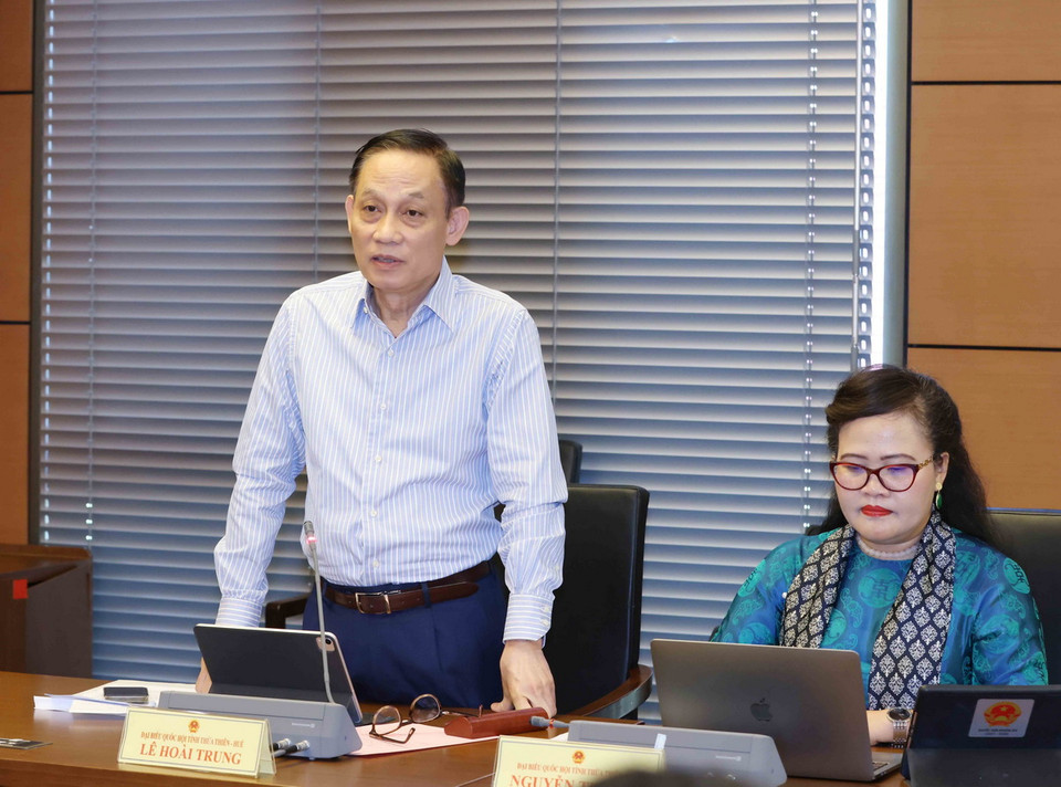 Trưởng Ban Đối ngoại Trung ương Lê Hoài Trung, Đại biểu Quốc hội tỉnh Thừa Thiên-Huế phát biểu. (Ảnh: Phương Hoa/TTXVN)